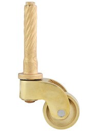 Solid Brass Stem Caster with 3/4" Brass Wheel